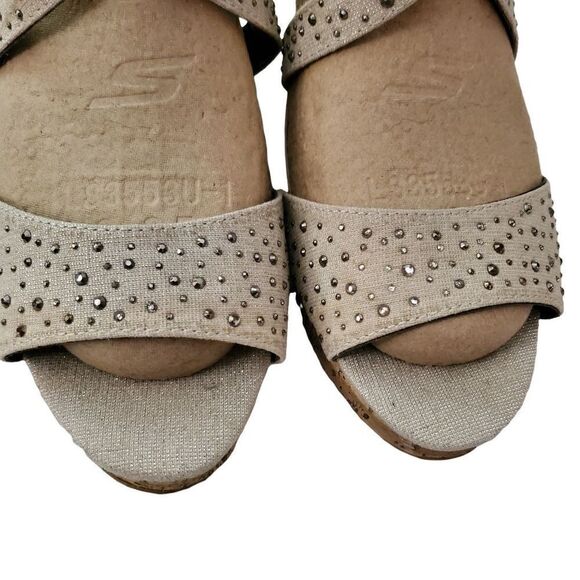 Maurices Linen Bling Wedge Sandals. Cork Size 11 - Picture 4 of 13